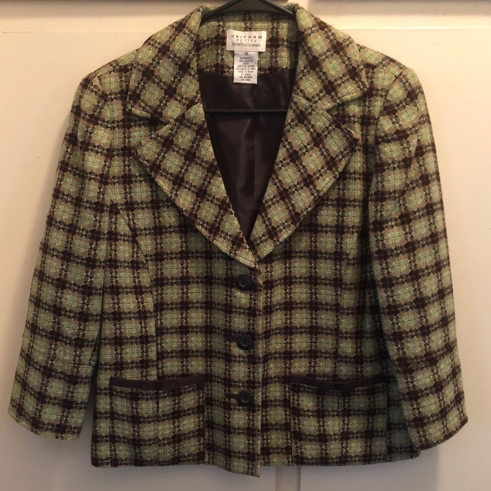 John Paul Richard / Green + Brown Blazer - Size L